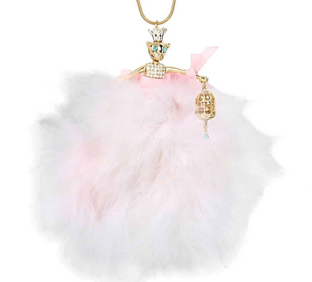 Betsey Johnson Jewelry MARIE ANTOINETTE PINK MOUSE DOLL PENDANT NECKLACE